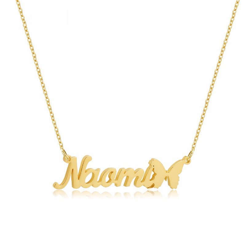 Customizable Butterfly Name Necklace