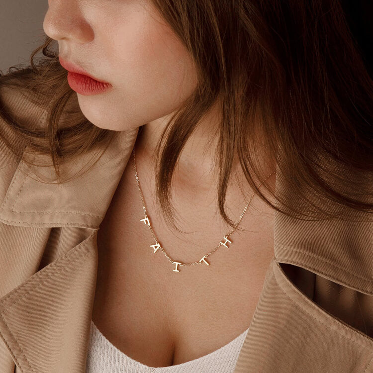 Customizable Spaced Letter Name Necklace