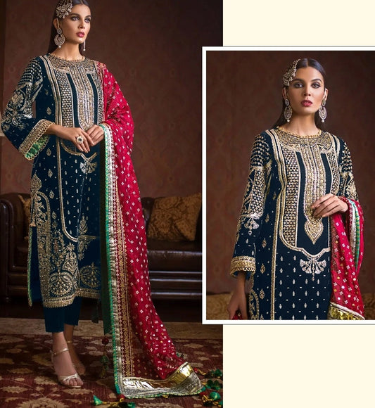 Blue Pakistani Suits Salwar Kameez Designer Wear