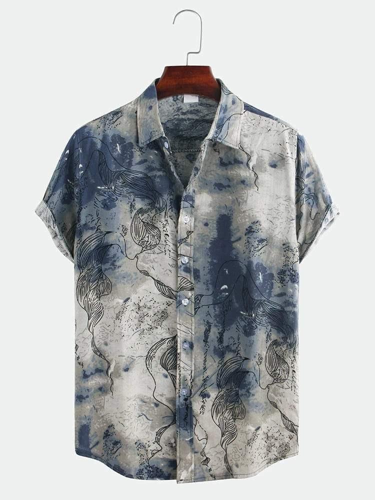 Abstract Smoky Pattern Printed Shirt