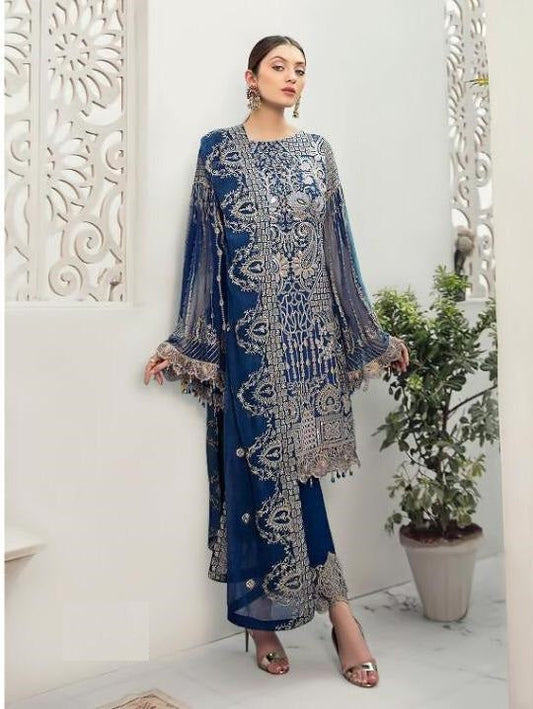 Blue Pure Pakistani Elegant Salwar Kameez