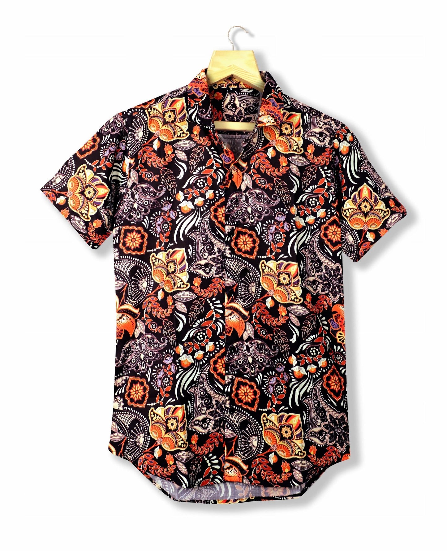 Black Flower Funky Design Shirt